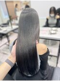 韓国 くびれロング レイヤー ワンホンヘア 小顔前髪