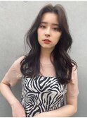【マユコ】センターパートウェーブヘア韓国小顔ロングレイヤー