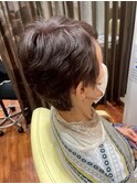 ミセスヘア♪襟足スッキリ大人キレイなウェーブショート50代60代