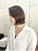 外ハネボブ　切りっぱなしボブ　前髪なし　前下がりボブ　岐阜