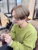 ハピネス 王寺店(Happiness)&nbsp;エンドカラー刈り上げショート ハンサムショート ミルクブラウン