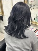 暗めカラーグランマッシュデザインカラーフェイスフレーミング