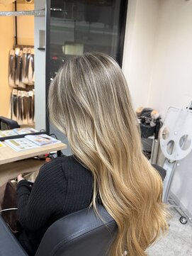 ラフ 難波店(LAFF) ミルクティーベージュバレイヤージュ/ milk tea beige balayage