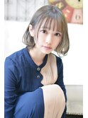 【メイズ 東中野・鍛原志行】ミルクティーベージュふんわりボブ