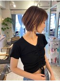 大人ショートボブ/ショート/ハイライト[天神大名/博多/福岡天神]
