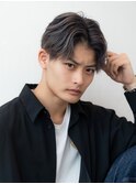 メンズバレイヤージュセンターパート束感コンマヘアハイライト
