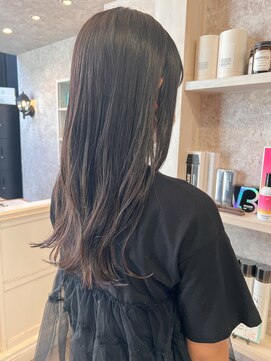 キャアリー(Caary) 福山美容室Caary 切りっぱなしロングゆる巻き透明感10代20代