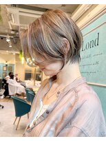 ロンドグロワール 大宮(Lond Gloire)&nbsp;ワンレン韓国風小顔ショート/ハイトーン透明感カラー/大宮