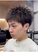 スパイキーショートザクザクショートアップバングツーブロック
