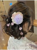 浴衣に合うハーフアップデザイン！