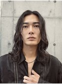 メンズミディアムメンズロングメンズボブ緩めスパイラルパーマ
