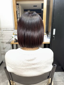 切りっぱなし暗めピンクブラウンぼぶ☆