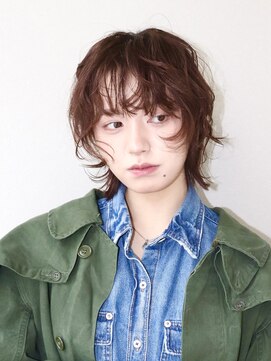 ノラ ギンザ(NORA GINZA) ウルフボブレイヤーウルフショートハッシュカットボブパーマ