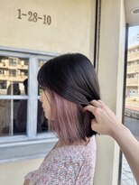 エイミーバイアフロート(amie by afloat) 大人可愛いピンクインナーカラー×ナチュラルボブ