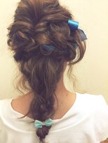 ウェーヴ アズシュガー 浜松佐藤店(wave as sugar)&nbsp;〈wave佐藤店〉リボン編み込みラプンツェル風おくれ毛ゆる巻き