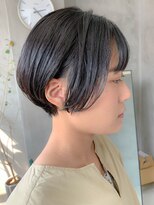 テトヘアー(teto hair) ショートボブ、前下がりショート、黒髪、スリーク