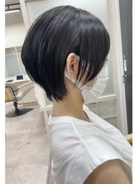 フレーム ヘア ルーム 天王寺駅前店(FRAME hair room) 耳掛け丸みショート/暗髪カラー