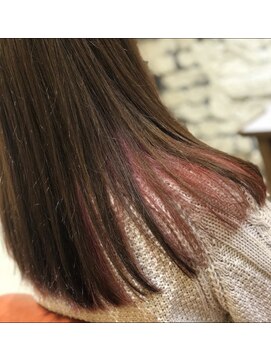 タントラ(tantra) ワンレンミディ インナーカラー ピンクベージュ