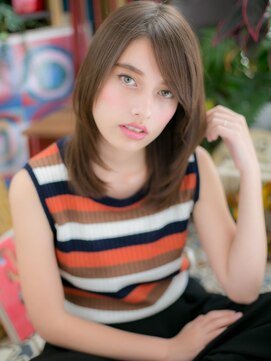 カバーヘア イヴ 戸頭店(COVER HAIR EVE) 斜めバングツヤ感グレーベージュ小顔ミディc5戸頭20代30代40代