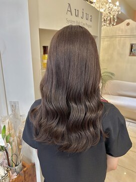 フレイストート(Frais Tout) 髪質改善縮毛矯正ピンクブラウン美髪ストレートロングヘア