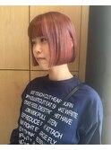 ハイトーンピンク/切りっぱなしボブ