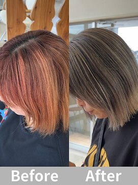 サンタフェ 柳津店(Santa'Fe) ナチュラルハイライト[ビフォーアフター]