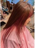 インナーカラー+ハイライトカラー ロング