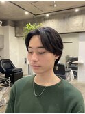 メンズナチュラルセンターパート<中野/メンズ/理容室>