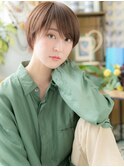 斜めバンググレージュカラー小顔ボブショートh3北浦和20代30代