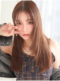 ANGELICA  ブラウンベージュ　顔まわりレイヤー 前髪アレンジ