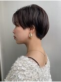 前髪あり耳掛け丸みボブコンパクトショート20代30代40代50代
