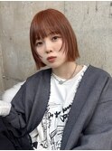 ボブ レイヤーボブ フェイスレイヤー 暖色カラー