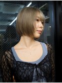 【GEEKS渋谷】ボブレイヤー/シャギーボブ/オリーブベージュ/小顔