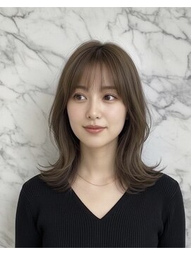 サードバイローラン(THiRD by ROULAND) 【THiRD】オリーブグレークラゲヘアーココアベージュ