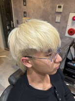 メグロバーバーショップロッポンギ 目黒六(MEGURO BARBER SHOP 6PPONGI) マレットスタイル×ブロンド