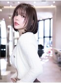 髪質改善/レイヤーボブ/ダークブラウン/艶カラー