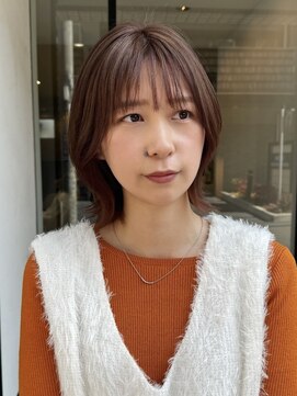 ヘアープレイス ヴィブ(hair place VIVE) ピンクベージュ　ミディアムレイヤー