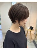 透明感カラー ボブ 前髪 ショート カラー ブリーチ&ダブルカラー