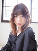 アンジュヘアー　外ハネカールミディアムスタイル