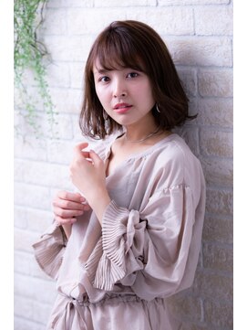 ヘアーアートシフォン 池袋西口店(Hair art chiffon) たまねぎアレンジくびれセミディ大人かわいいくせ毛風パーマ