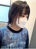 切りっぱなしボブ　× 顔まわりレイヤー