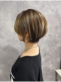 大人可愛いショートボブ/30代40代50代60代