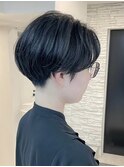 白髪ぼかし/ひし形/癖毛/大人ショートボブ/60代50代40代