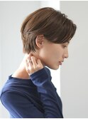 前下がりショート・ボブ/パーマ/前髪なし/30代/40代/50代/長め