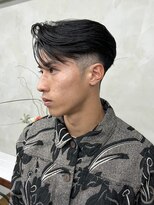 メンズセンターパートニュアンスパーマ毛流れ縮毛矯正刈り上げ