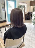大人可愛い切りっぱなしミディアムボブ柔らか
