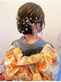 ルーズアップ／/結婚式ヘア/振袖ヘアアレンジ／顔合わせヘア
