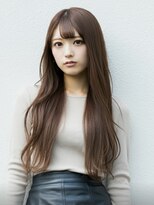 ファクトリーファイブ(Factory5)&nbsp;小顔レイヤーロングカフェモカ20代30代40代くびれミディ韓国ヘア