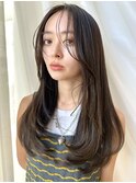 ワンカールレイヤーカットチョコレートブラウン