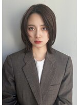 トリッカ 銀座(tricca)&nbsp;くびれボブ/ミディアムレイヤー/オリーブベージュ/艶カラー